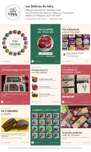 Perfil de Instagram de Las Delicias de Adry con los posts del mes
