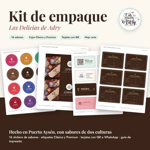 Kit de empaque de Las Delicias de Adry